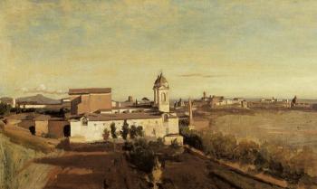 Jean-Baptiste-Camille Corot : Rome, the Trinita dei Monti, View from the Villa Medici